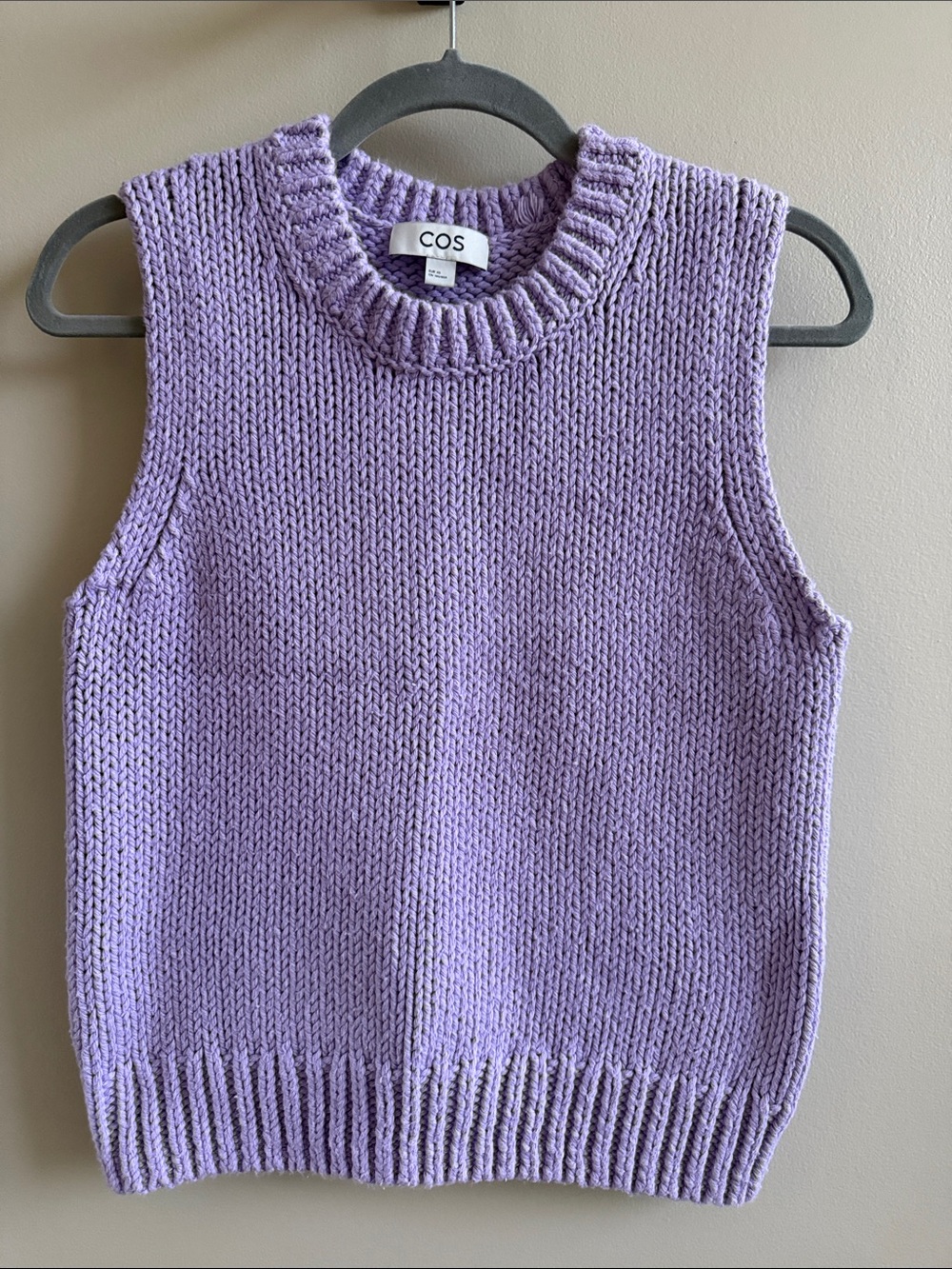 COS Lavender Sleeveless Crewneck Knit Vest
